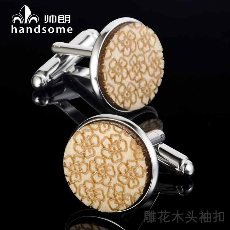 カフスボタン おしゃれ 梅 模様 木 カフリンクス シンプル シルバー 銅 カフス ネイル メンズ ビジネス..