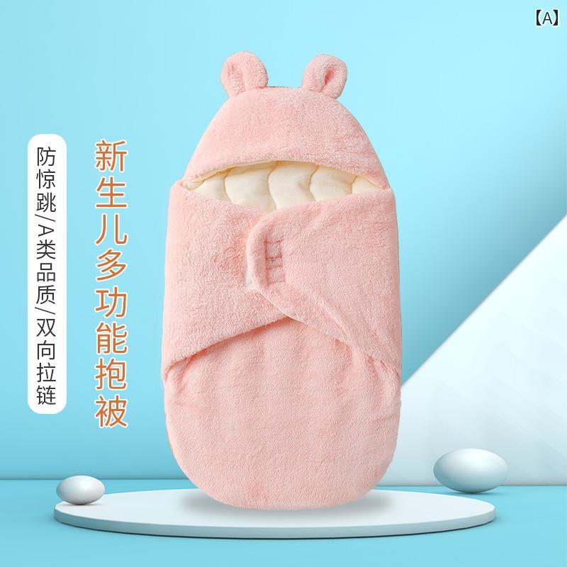 おくるみ 赤ちゃん ベビー 寝袋 秋冬 裏起毛 暖かい バッグ キルト 厚手 新生児 用品