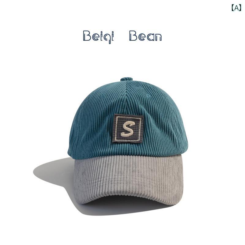 帽子 防寒 おしゃれ キッズ ベビー 帽子 秋冬 コーデュロイ 韓国 ファッション ピーク キャップ 男の子..