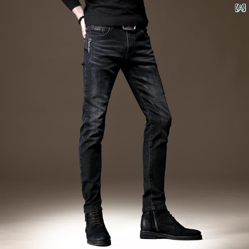 メンズ デニム ロングパンツ 夏 ストレート スリム 薄手 カジュアル スタイリッシュ おしゃれ 快適 デイリー イベント レジャー アウトドア ツーリング