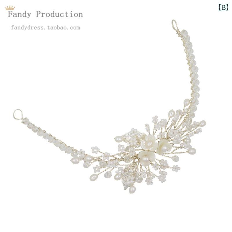 セキュアデポのレディース パールヘアアクセサリー 髪飾り 韓国 かわいい きれい 華やか 豪華感 上品 パーティー 結婚式 ブライダル セレモニー フォーマル イベント 誕生日 撮影 ステージ 衣装 映え｜アングル2