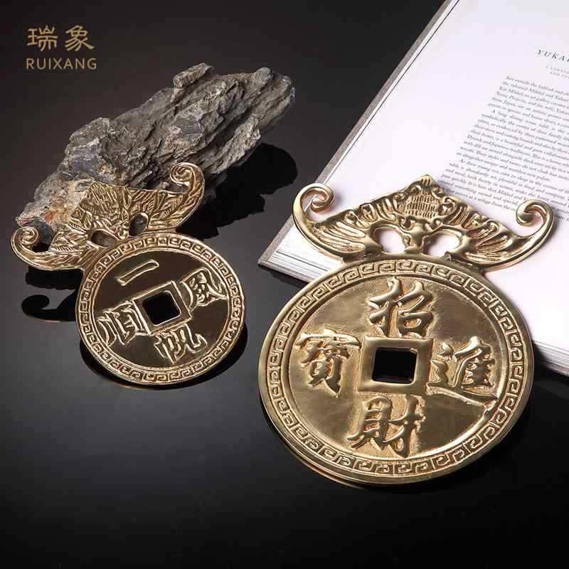 風水 アクセサリー 雑貨 真鍮 フォーチュン ラット ハンギング マネー バット ビーム プレス トップ ホ..