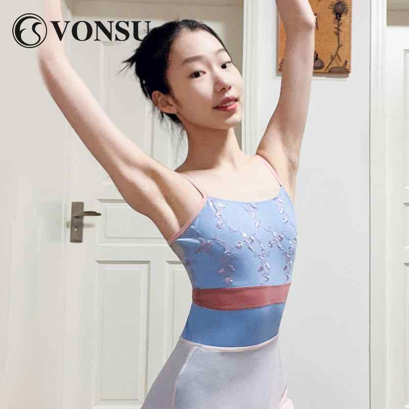 バレエ レオタード スポーツ ボディスーツ 体操服 ウェア レオタード 衣装 練習 ダンス ヨガ フィット..