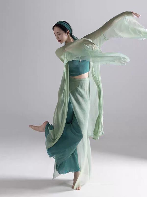 オリエンタル ダンス コスチューム クラシック 服 シンプル モダン ベリーダンス 練習服 グリーンスネーク パフォーマンス セット ターコイズ レディース エ...