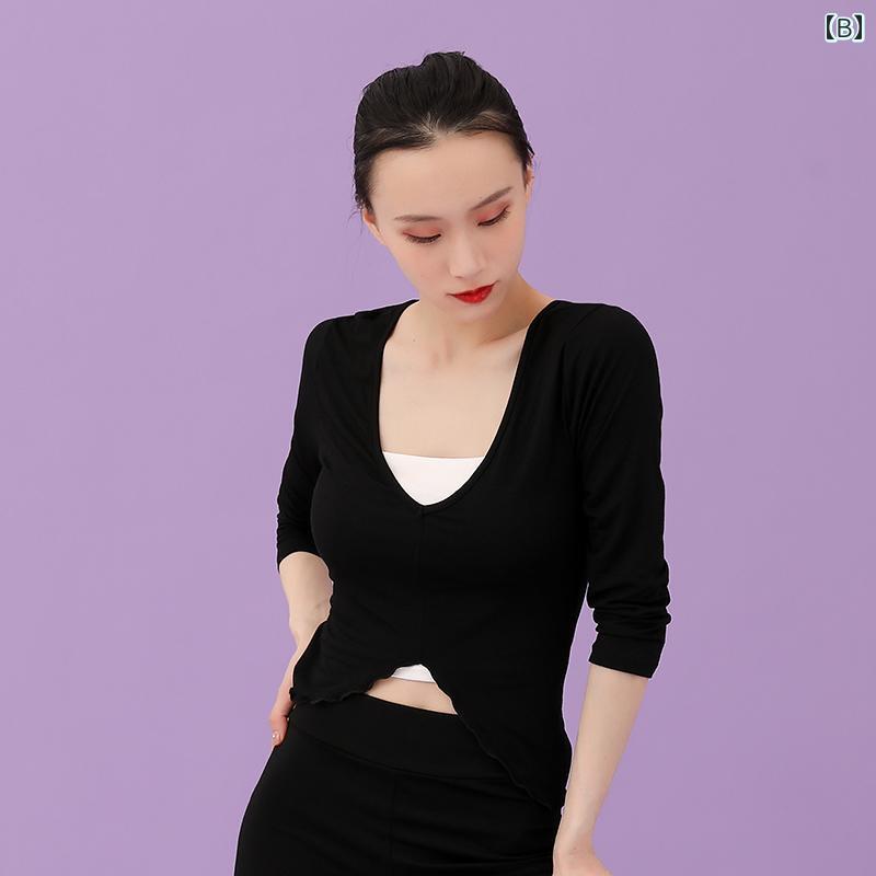 レディース モダンダンス トレーニング 服 ベーシック フィギュア スーツ トップス...