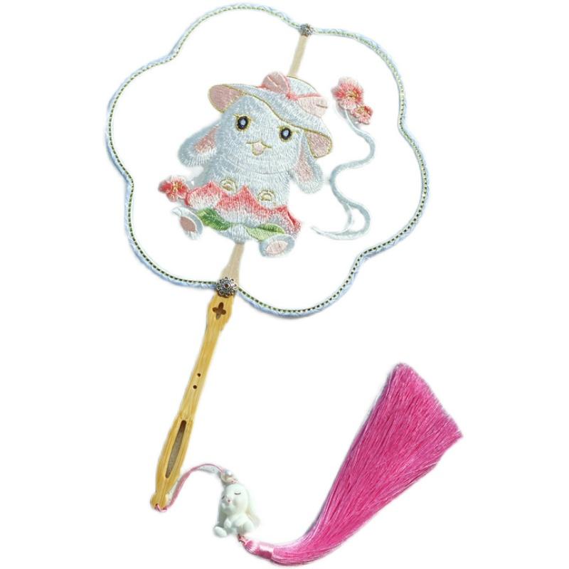 扇 うちわ ファン おしゃれ レトロ ウサギ 扇子 チャイナ風 長柄 タッセル 舞 子供 大人 桃 ちみつ かわいい シンプル 藤 アクセサリー 小物