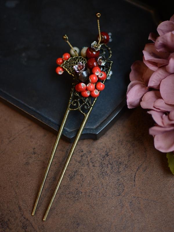 髪飾り おしゃれ レトロ レディース アクセサリー ジュエリー セラミック ヘアピン レトロ ヘアアクセサリー 韓服 チャイナ風