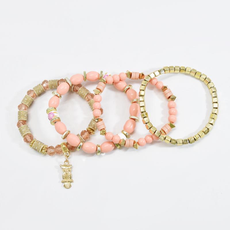 エスニック レディース アクセサリー 雑貨 ファッション 多層 白 チェーン 合金 幾何学 ブレスレット ..