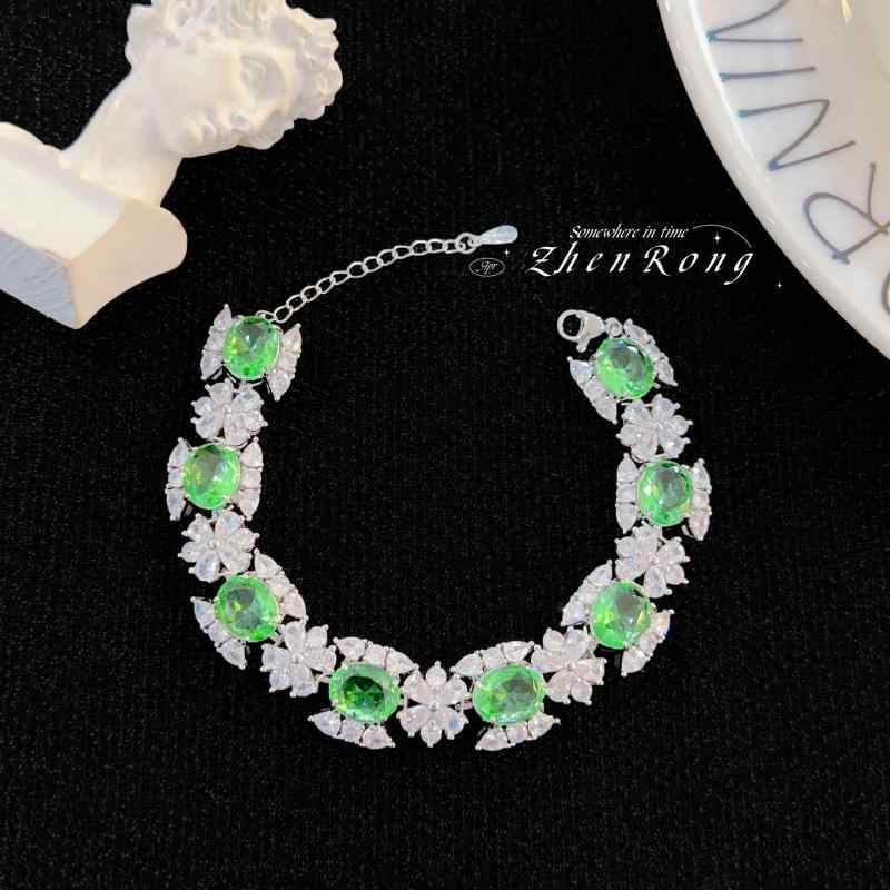 Jade - ブレスレット レディース アクセサリー オールシーズン ブレスレット 重厚 アップル グリーン ハンド ジュエリー