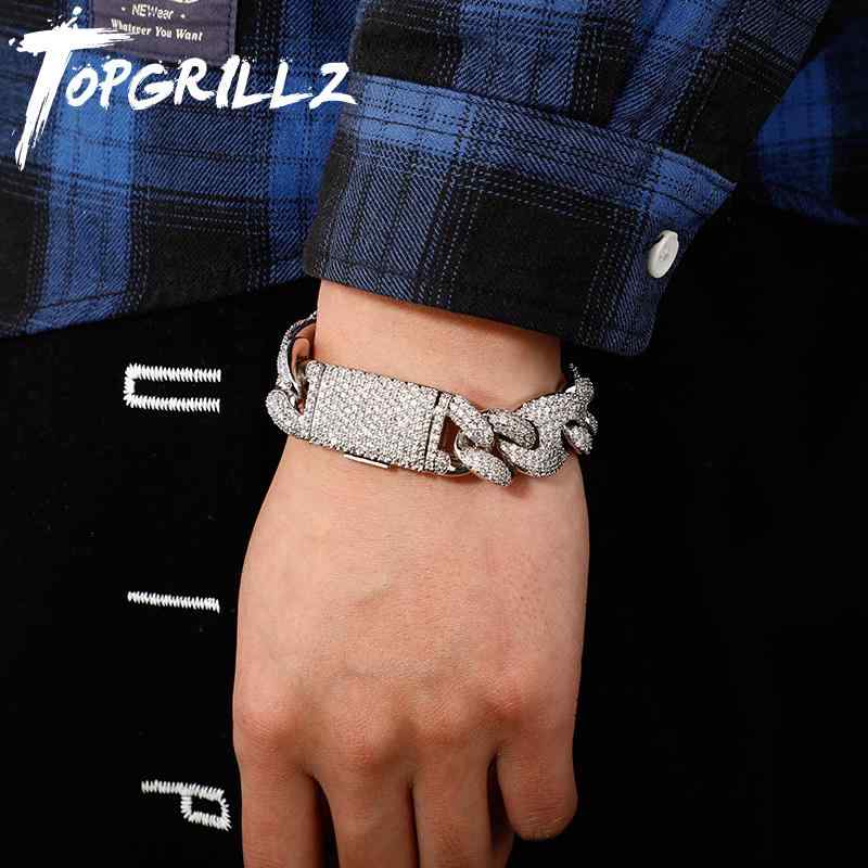 HIP HOP ジュエリー ユニセックス アメリカ 20 派手チェーン キューバ ブレスレット ヒップ ホップ メンズ キャバ ディスコ ブレスレット