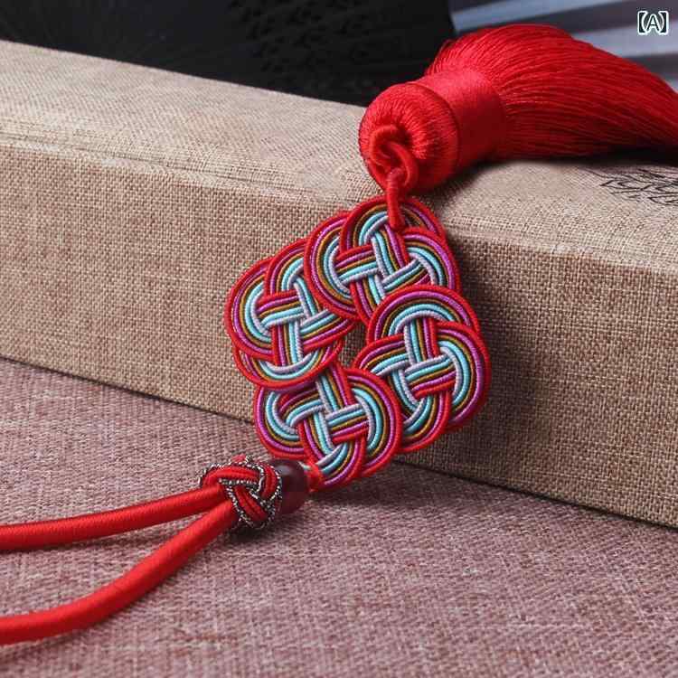 タッセル おしゃれ レトロ 車 カーアクセサリー 車内 ルームミラー ストラップ メンズ レディース兼 チャイナテイスト 装飾品 カー品 カーインテリア