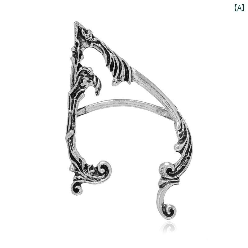 イヤーフック 耳飾り アメリカ パンク ダークエルフ イヤーフック レトロアンティーク イヤリング レディース アクセサリー イヤー クリップ 銀メッキ 金メッキ レディース 合金