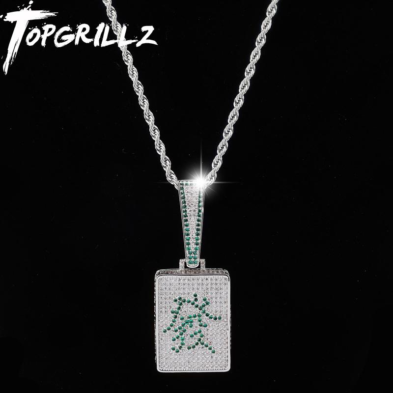 HIP HOP ジュエリー ユニセックス 麻雀 フォーチュン ペンダント チャイナ風 ジュエリー ヒップ ホップ..