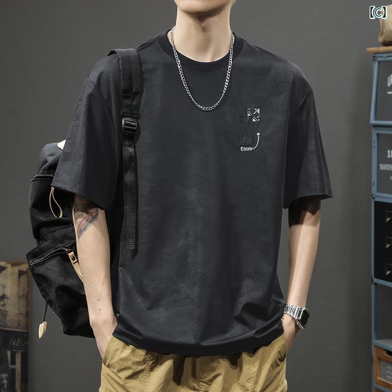 T-shirt medio mangas verano ligero mayor tamaño básico sencillo casual hogar top masculino moda día — vista 3