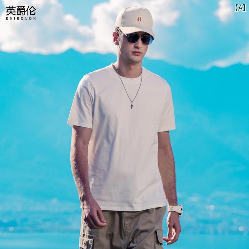 樂天商城 - Tシャツ 半袖 シンプル カジュアル おしゃれ ミニマル スタイリッシュ 普段着 マルチシーン メンズ ファッション 大きめサイズ 夏