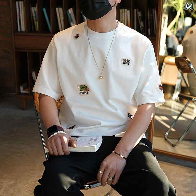 Tシャツ 半袖 シンプル カジュアル おしゃれ スタイリッシュ 普段着 デイリー メンズ ファッション 大..