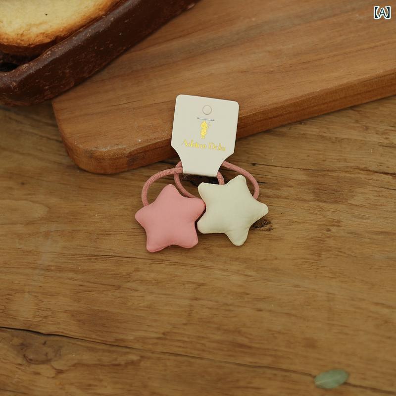 キッズ 子供 ヘアゴム ヘアアクセサリー カントリー風 ナチュラル かわいい おしゃれ 縛りやい れにく..