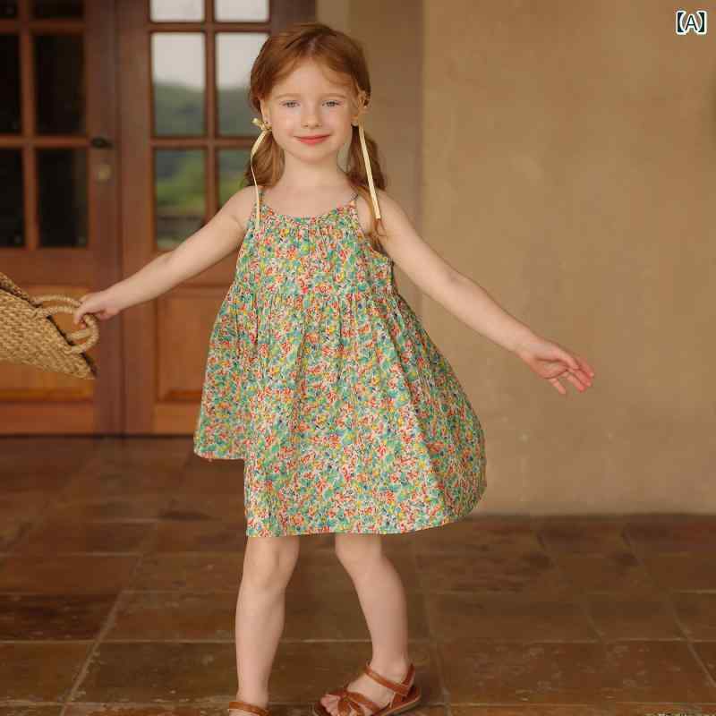 キッズ 子供服 キャミワンピース カントリー風 ナチュラル かわいい おしゃれ 着やい 動きやい 快適 外遊び 外出 普段着 レジャー 海 プール アウトドア お祝い 学校 幼稚園 保育園