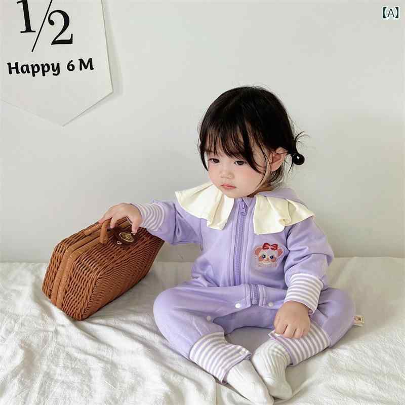オールインワン シンプル カジュアル かわいい ベビー 赤ちゃん キッズ 乳幼児 子供 ベビー服 キッズファッション 子供服 女の子 春秋