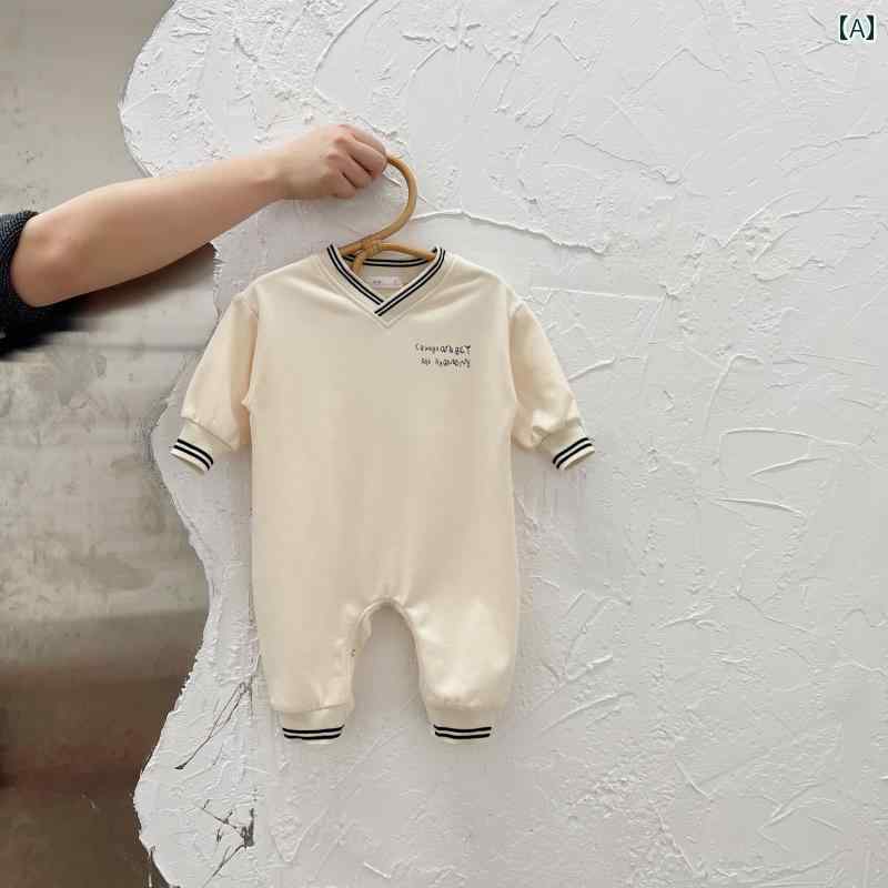Rakuten - ロンパース ジャンプスーツ カバーオール シンプル カジュアル かわいい ベビー 赤ちゃん キッズ 乳幼児 子供 ベビー服 キッズファッション 子供服 男の子 女の子 韓国 春