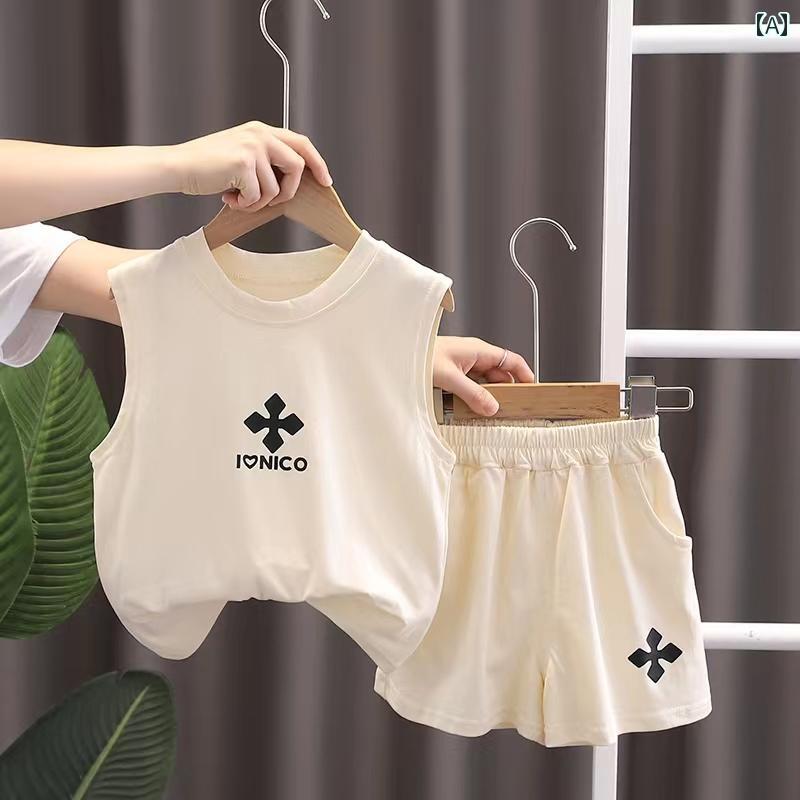 子供服 タンクトップ ショートパンツ セットアップ 夏 カジュアル かわいい かっこいい 通学 通園 ホームウェア 普段着 男の子 キッズ