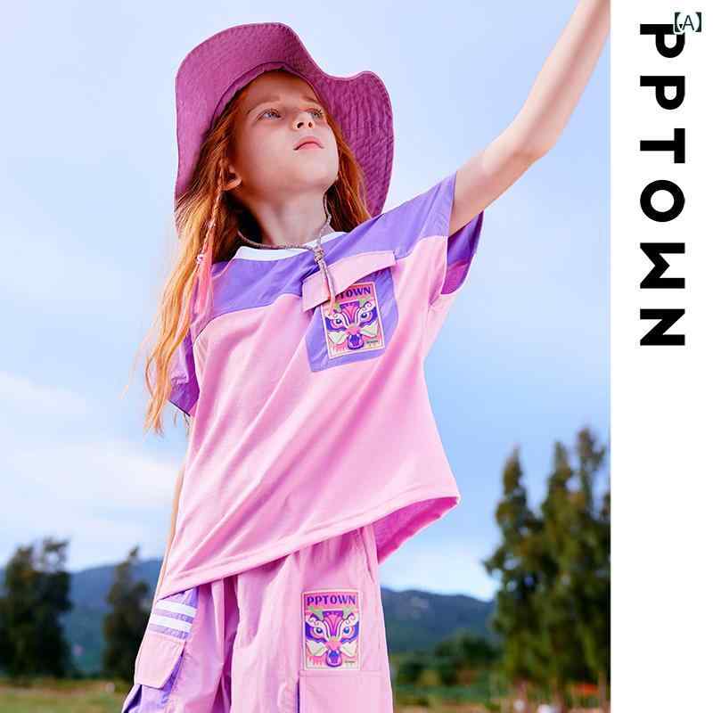 キッズ 子供 夏 半袖 Tシャツ トップス かわいい おしゃれ 着やい 動きやい 快適 韓国 海 プール 遊び 学校 幼稚園 保育園 ダンス 衣装 キャンプ レジャー アウトドア マリン スポーツ 旅行