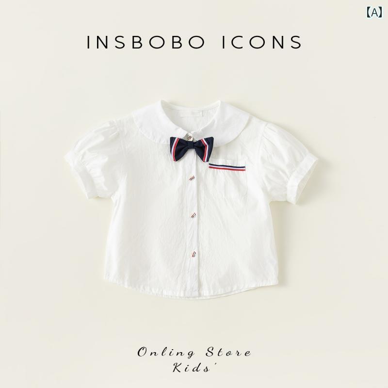 ベビー 子供服 キッズ 半袖シャツ メンズ レディース兼 かわいい おしゃれ 着やい 動きやい 快適 韓国 外遊び レジャー お祝い 結婚式 撮影 衣装 旅行 学校 幼稚園 保育園