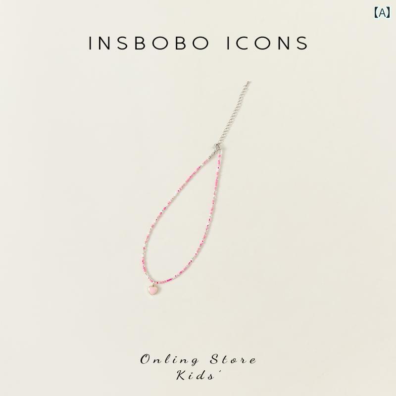 ベビー 子供 キッズ ビーズネックレス アクセサリー かわいい おしゃれ 付けやい 韓国 外遊び レジャー お祝い ギフト 衣装 旅行 学校 幼稚園 保育園