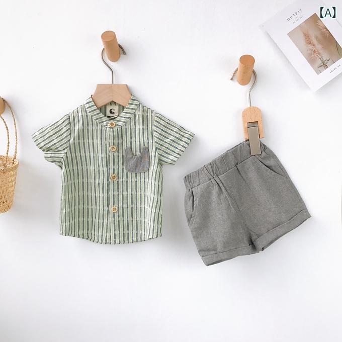 夏ウェア 子供服 セットアップ シンプル カジュアル かわいい ベビー 赤ちゃん キッズ 乳幼児 子供 ベビー服 キッズファッション 男の子 夏