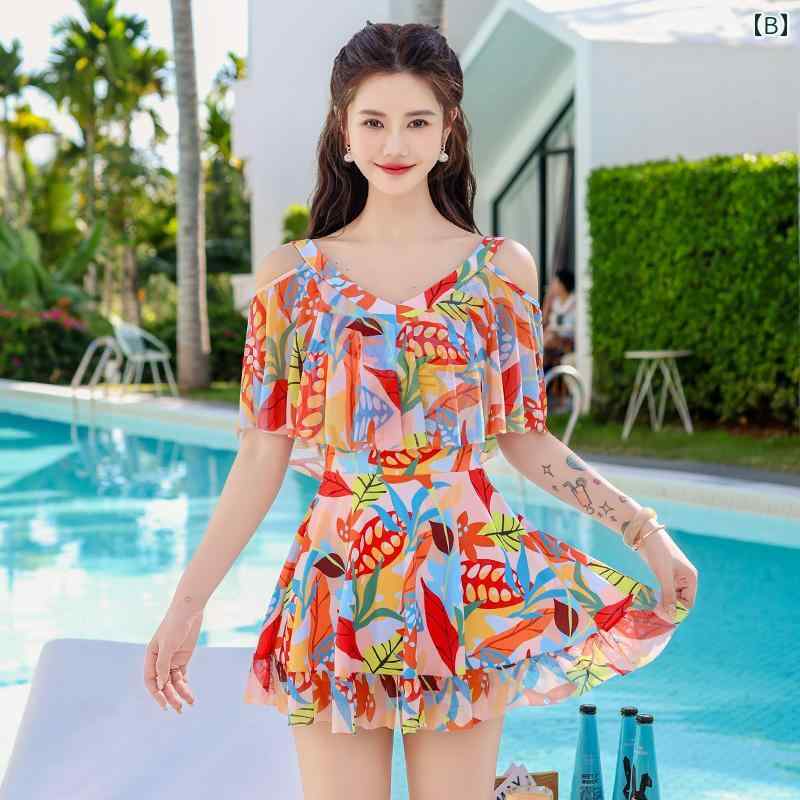 ワンピース 水着 大きめサイズ 体型カバー レディース レディース 婦人 スイムウェア 温泉 海 プール 夏レジャー 柄