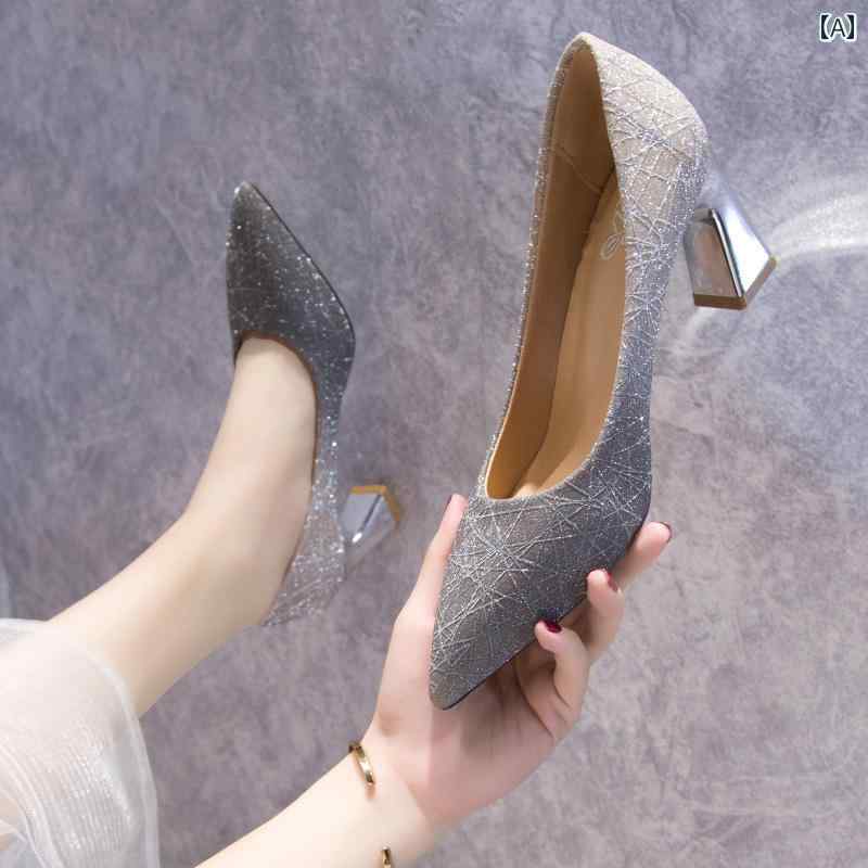 パンプス ポインテッドトゥ ヒール 