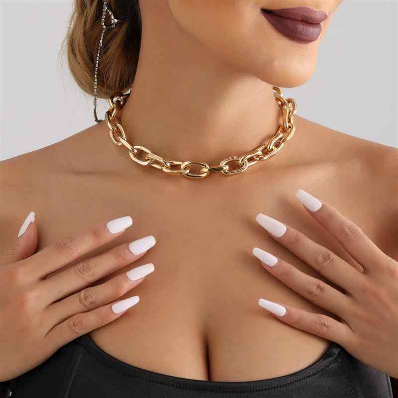 ネックレス エスニック レディース アクセサリー かわいい アメリカ 単層 タッセル ヒップホップ ネックレス シンプル レトロ メタルチェーン ネックレス