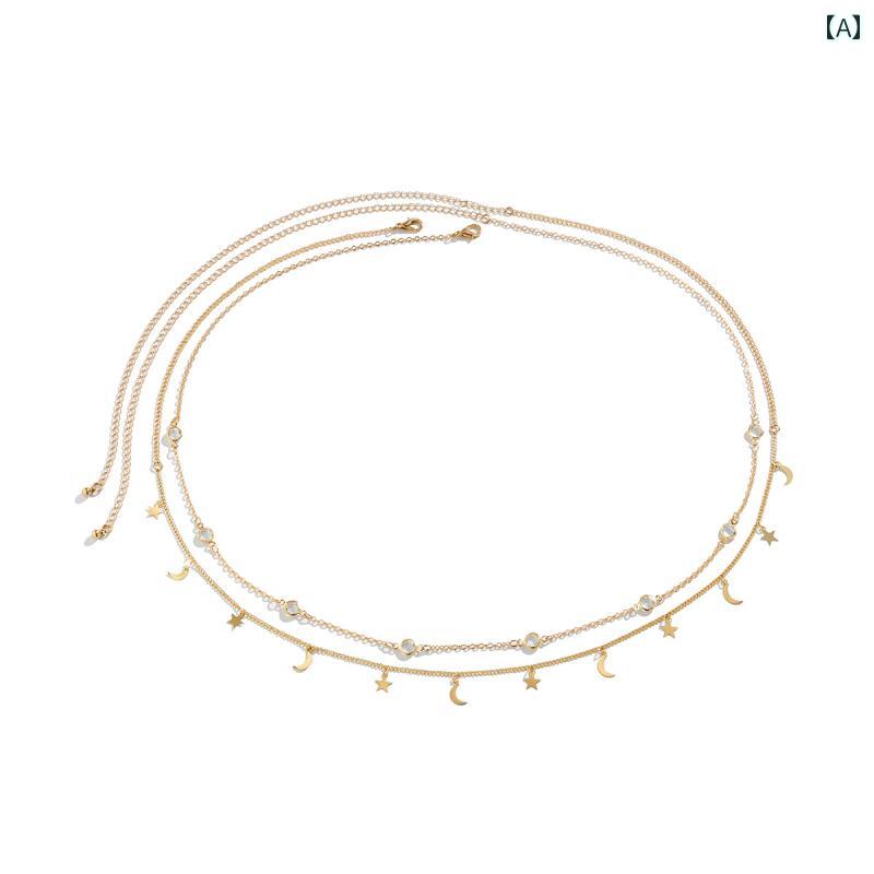 ウエスト チェーン 水着 アクセ フェス ベリーダンス メンズ レディース チェーンウエスト アクセサリー おしゃれ きれい 豪華感 煌びやか イベント フェス パーティー パフォーマンス ダンス コスチューム ステージ クラブ ビーチ ビーチ 映え