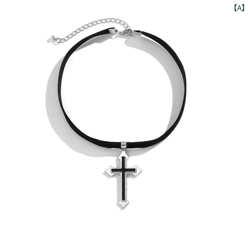 チョーカー クロス ゴシック アクセサリー シンプル アクセント ワンポイント おしゃれアイテム レディース ファッション