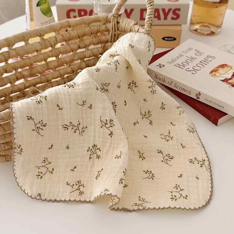 ガーゼタオル ハンカチ 子供 赤ちゃん品 出産祝い キッズ 綿 よれ拭き ナプキン レトロ 豪華感 スクエア ソフト おしゃれ かわいい