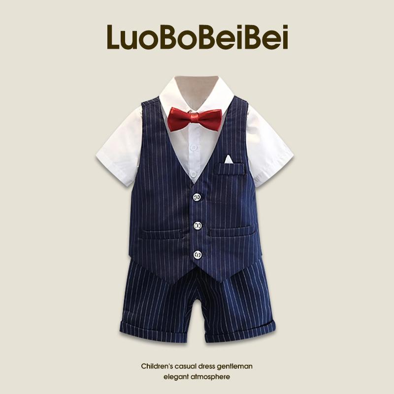 キッズ 男の子 セレモニースーツ フォーマル おしゃれ着 男の子 子供 スーツ ウェディングスーツ 英国 ストライプ パフォーマンス スーツ