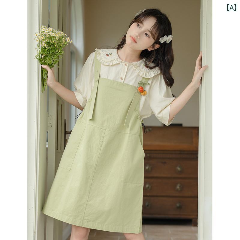 レディース 半袖 フレンチ シフォン シャツ スカートサロペット 細見え フェミニン カレッジ 上品 ガーリー きれいめ おしゃれ かわいい デート レジャー アウトドア 海 旅行 仕事着 通学 衣装 女子会 映え