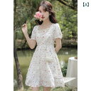 レディース 半袖 フレア シフォン ワンピース Aライン ショートドレス 細見え くびれ フェミニン カレッジ 上品 ガーリー きれいめ おしゃれ かわいい デート レジャー 海 結婚式 旅行 衣装 女子会 映え