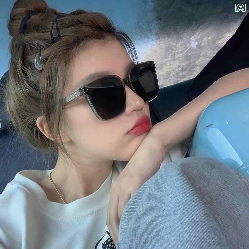 サングラス 大きめサイズ おしゃれ メンズ レディース アイウェア レトロ ストリート 撮影 写真 かわいい 普段使い生活 レジャー 旅行 シンプル 韓国 紫外線対策(4)