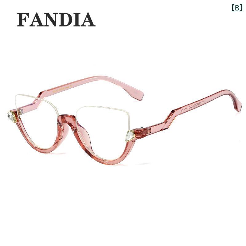 セキュアデポのメガネ 眼鏡 おしゃれ ファッション アクセサリー レディース ハーフフレーム レトロ サングラス アンダーリム ユニーク ブルーライトカット メンズ｜アングル3
