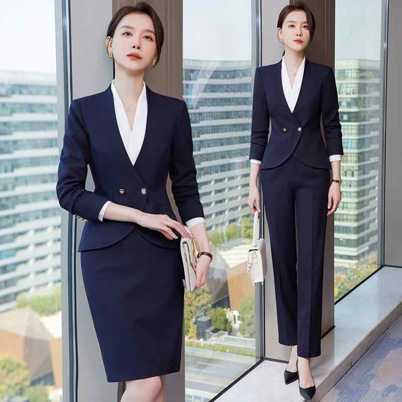 レディース スーツ 制服 カジュアル シンプル オフィス ビジネス 営業 事務 接客 ブリティッシュ レディース ファッション スタイリッシュ 春秋