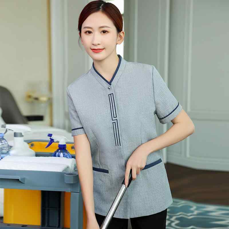 清掃員 制服 ハウスキーパー ユニフォーム レディース 掃除 家事手伝い 家政婦 ボランティア 作業着 快適 清潔感 ホテル クリーニング エレガント 中華風 ハウスキーピング 夏
