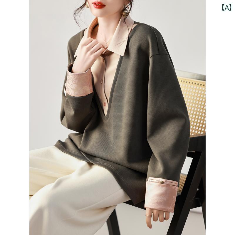 レディース トレーナー スウェット カジュアルウェア 春秋 ゆったり 通勤 通学 ショッピング ホームウェア ママ友 大きめサイズ レディース