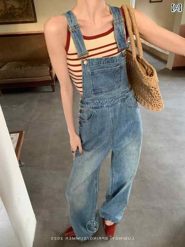レディース デニム サロペット オーバーオール オールインワン ロングパンツ ゆるかわ 細見え アップ効果 おしゃれ かわいい デート イベント フェス レジャー アウトドア 普段着 衣装 お揃い リンク 映え 美シルエット