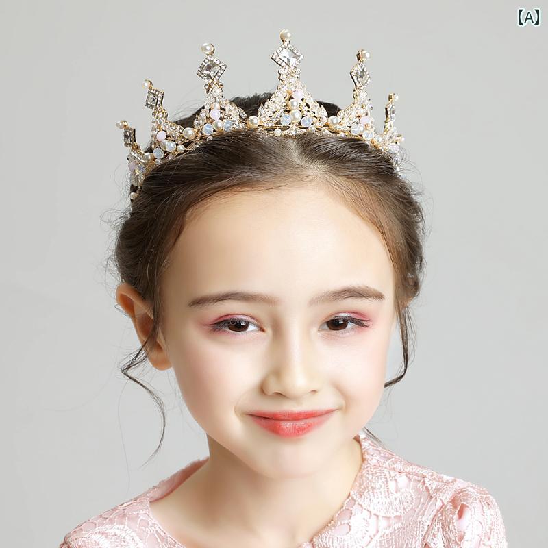 ティアラ 女の子 バースデー ヘアアクセサリー クラウン プリンセス ヘアバンド 子供 誕生日 アクセサリー フラワーガール パフォーマンス 発表会