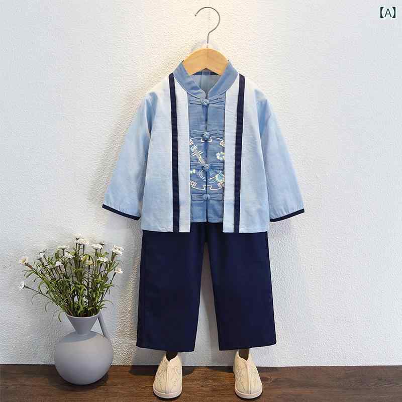 子供服 男の子 漢服 スーツ チャイナ風 パーティー 発表会 お呼ばれ かわいい 民族衣装 秋 おしゃれ ス..