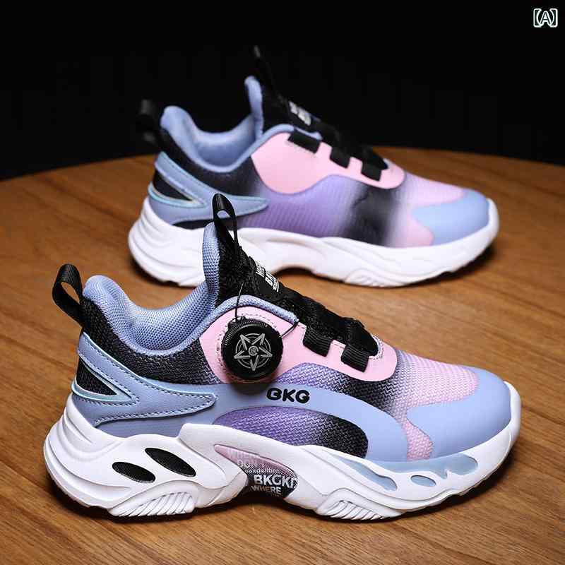 スポーツ シューズ スニーカー ダッドシューズ 回転式自動バックル カジュアル レジャー 運動靴 ランニング 普段使い ライフアイテム 女の子 レディース 秋(4.0)