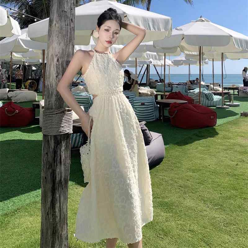 リゾートドレス 夏ドレス ディナードレス ホリデードレス 夏 ロングドレス ビーチ 休暇 旅行 休日 ヴァカンス エキゾチック エレガント フェミニン レディース