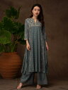 民族衣装 インド レディース 婦人服 レディース 2点セット 刺繍 ビスコース ファッション 伝統 トップス ロングパンツ