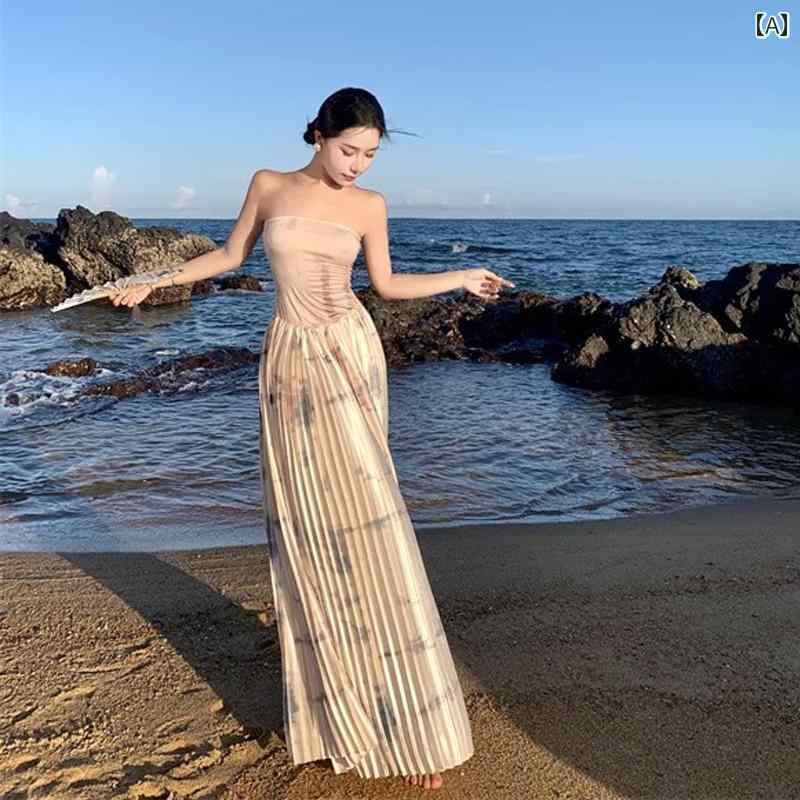 リゾートドレス 夏ドレス ディナードレス ホリデードレス 夏 ロングドレス 旅行 休日 ヴァカンス 写真撮影 エキゾチック エレガント フェミニン レディース